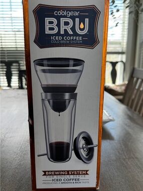 coolgear BRU Single-Serve Cold Brew Iced Coffee Maker - Navy & Copper